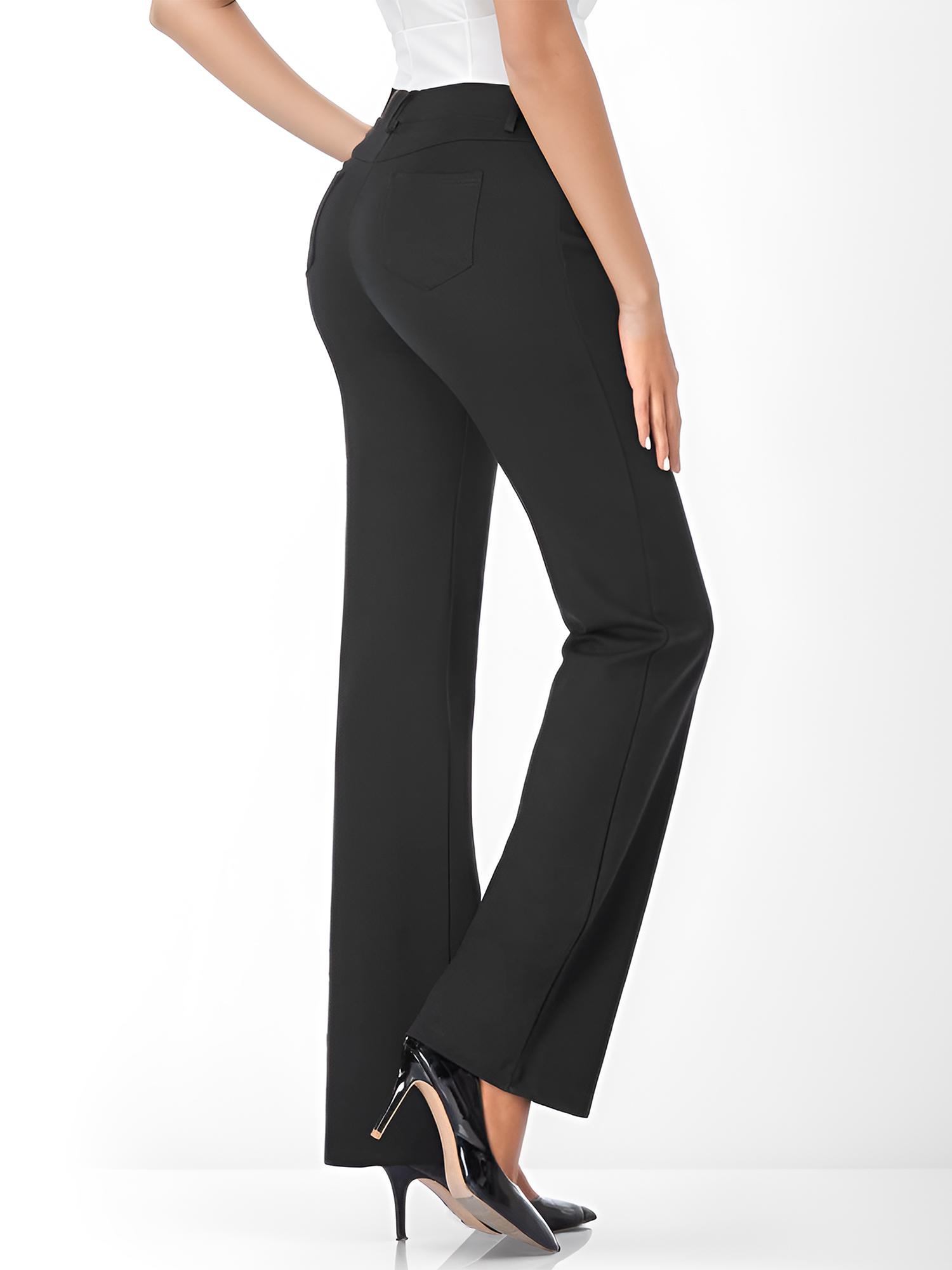 2025 Women High Waisted Boot Cut Pants 4 Pockets Bootleg